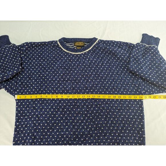 Vintage Eddie Bauer‎ Sweater Mens XL/L Blue Crewneck Cotton Made USA 90s Knit - Picture 9 of 11